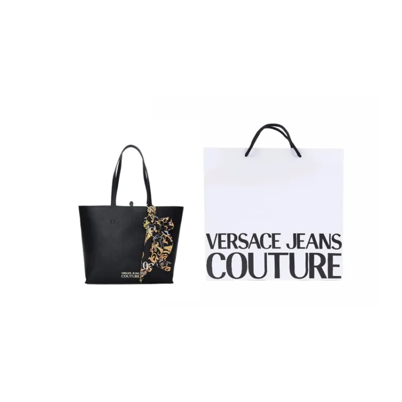VERSACE JEANS COUTURE Pu Synthetic Leather Tote Bag, Shopping Bag, Handbag, Shoulder Bag Women's Black-8