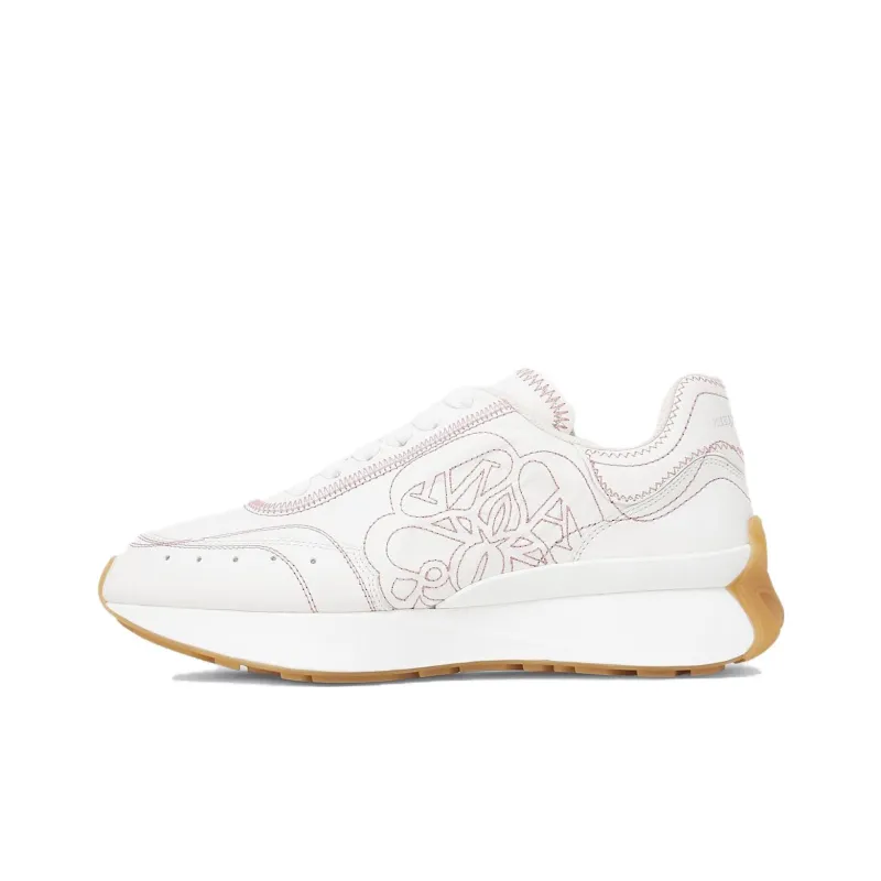Alexander McQueen Sprint Runner White Pink Trim Women's-0