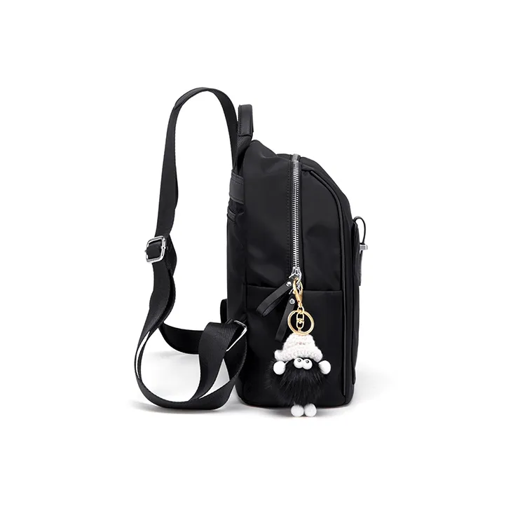 CinvaiKrose Fabric Backpack Medium Size Women's Ecru/Black-9
