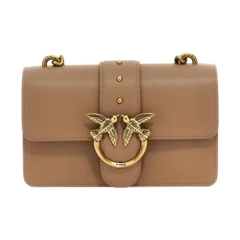 PINKO Leather Crossbody Bag Shoulder Bag Mini Women's Beige