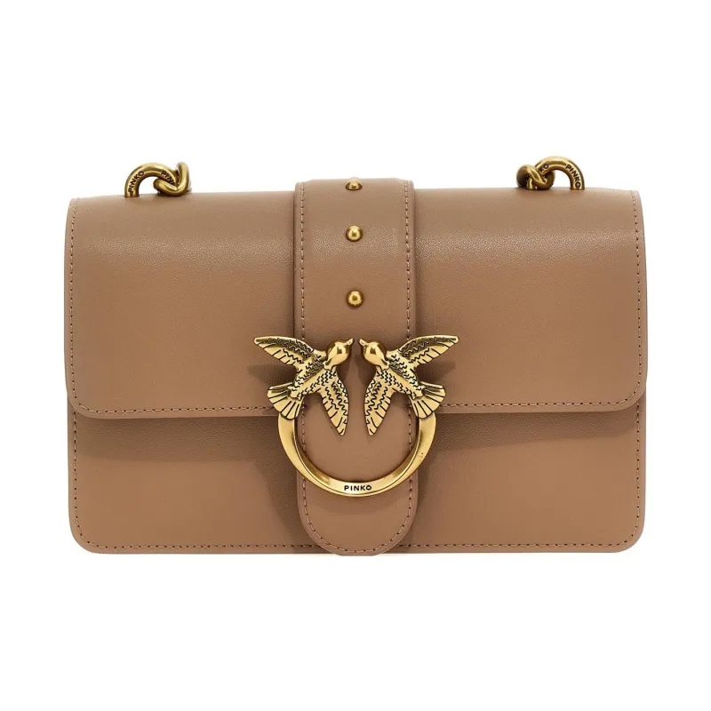 PINKO Leather Crossbody Bag Shoulder Bag Mini Women's Beige-0