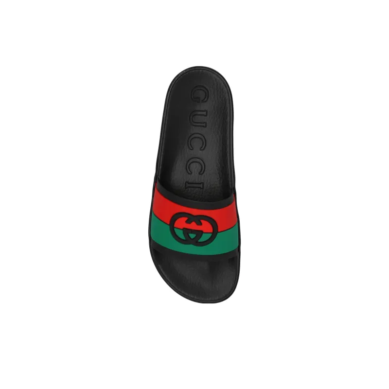 GUCCI Slide Interlocking G Black-4