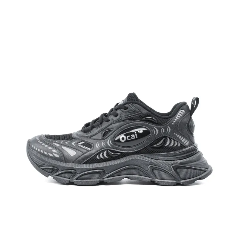 Ocai Abrasion Resistant Breathable Low Top Running Shoes Unisex Black Warrior-0