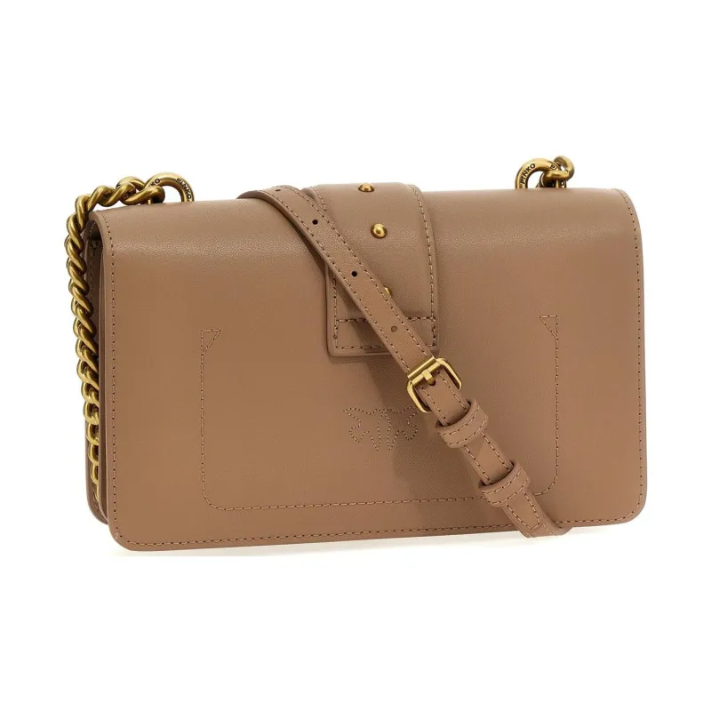 PINKO Leather Crossbody Bag Shoulder Bag Mini Women's Beige-1