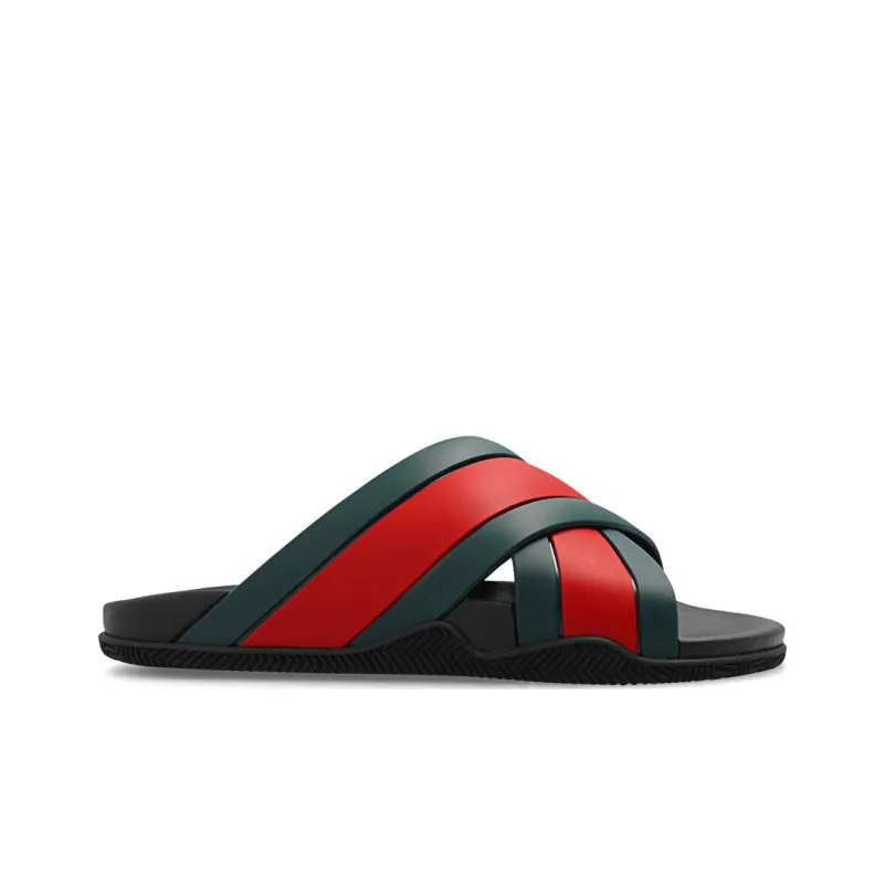 GUCCI Web Slide Black Rubber Women's-1