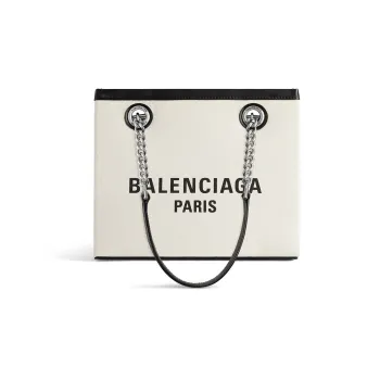 Balenciaga Paris Logo Printed Squared Small Tote Bag