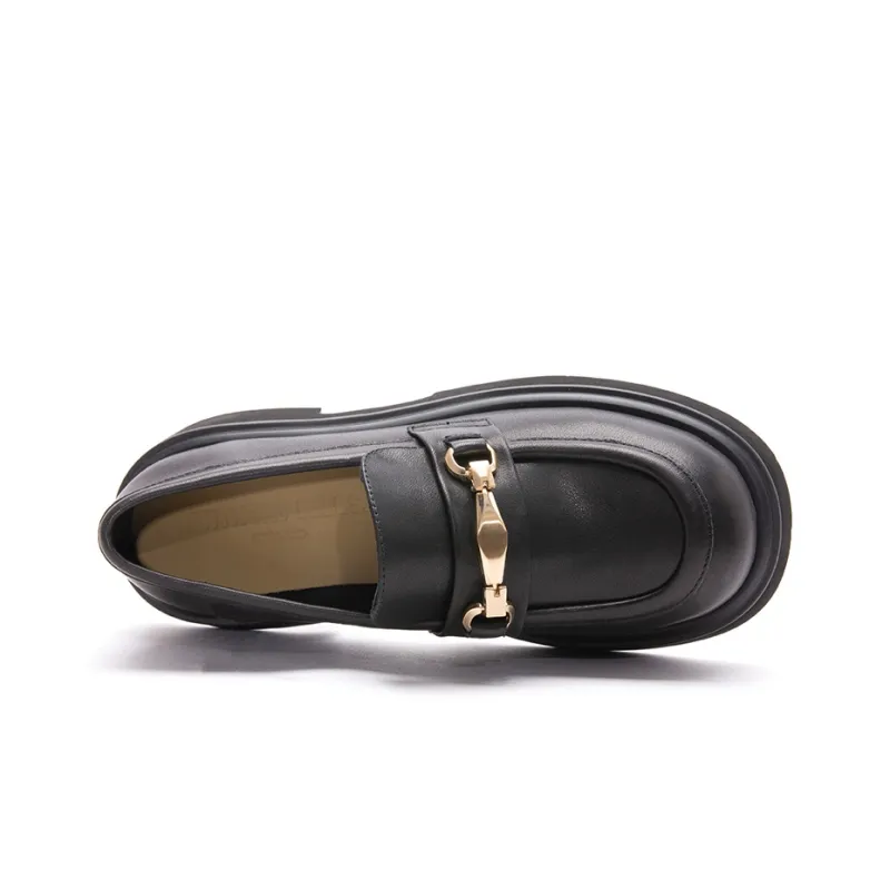 Anthony Miles Cow Leather Loafers 5.2cm Women's Black-2