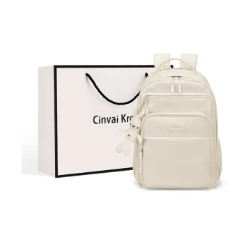 Simvay Clos Fabric With Synthetic Leather Backpack Large Size Women's Coconut Cloud Milkshake