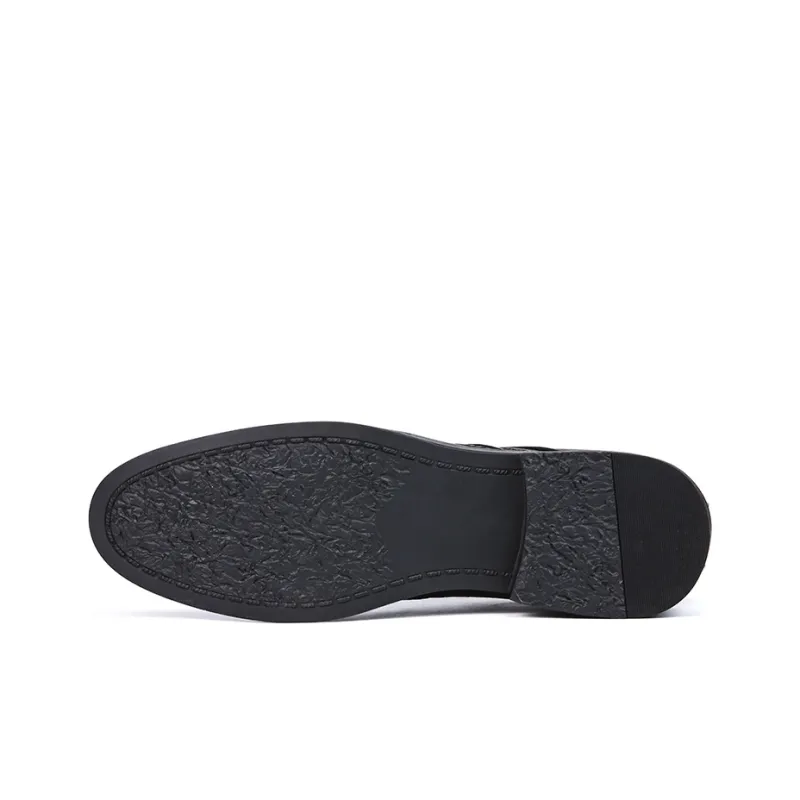 SULEGAO Men's Casual Shoes Men's Black-3