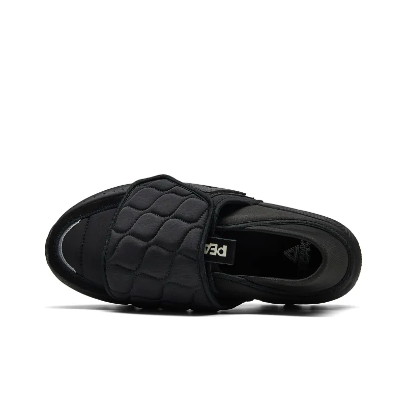 PEAK Taichi Slip on Puffy Shoes Low Top Skateboard Shoes Unisex All Black-3