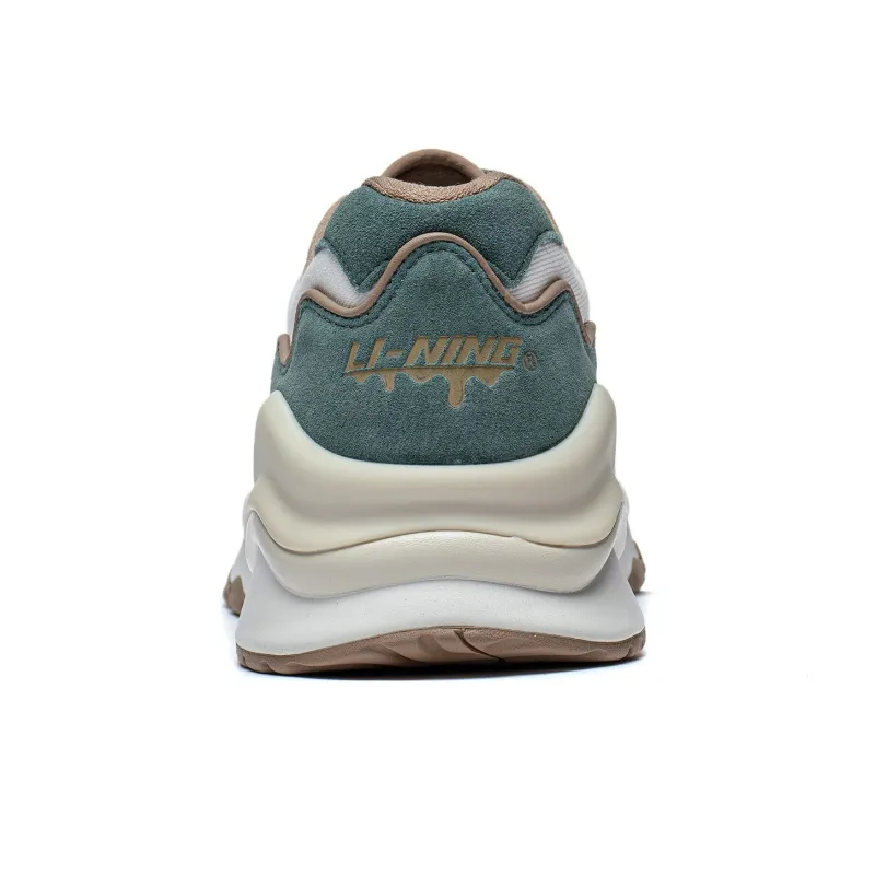 LiNing 001 Mountain Sea Slip Resistant Low Top Running Shoes Men's White Green-5
