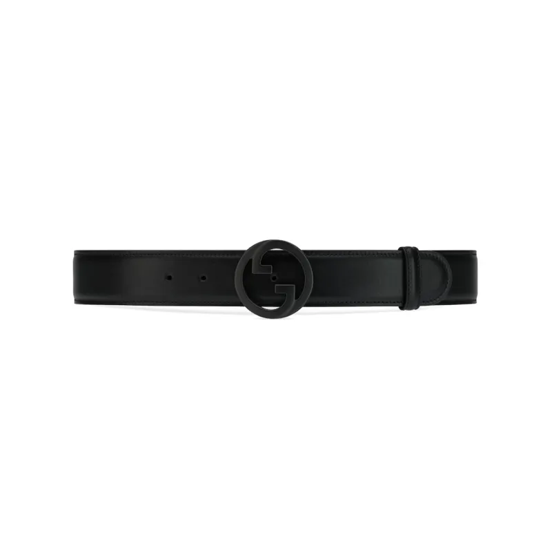 GUCCI Blondie Leather Leather Belts Women's Black Width  4CM-0