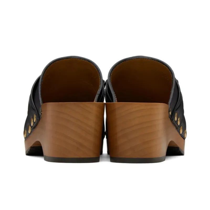 GUCCI Horsebit 35mm Clog Black Leather-3