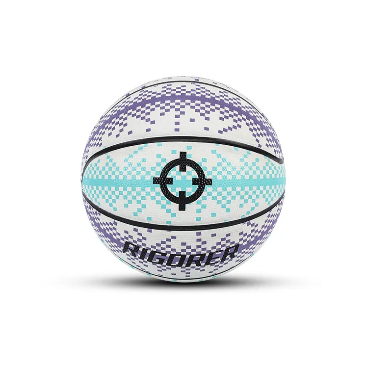 RIGORER Pixel Collection Rubber Basketball Blue Purple White Size 7 Training-4