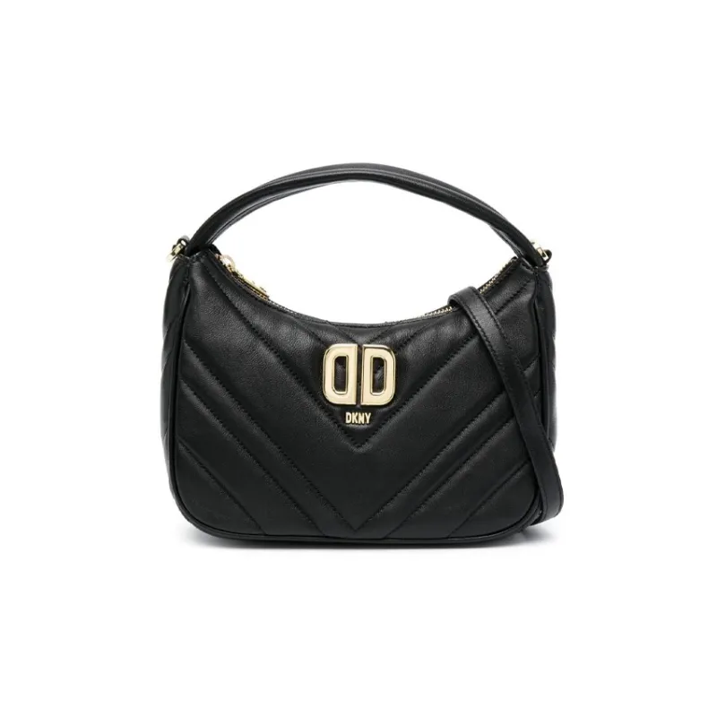 DKNY Lambskin Shoulder Bag, Crossbody Bag, Handbag Regular Women's Black-0