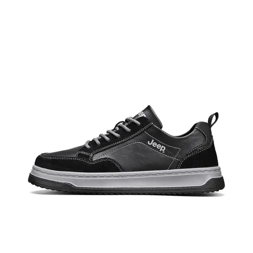 Jeep Casual Shoes Men Low-Top Black Gray