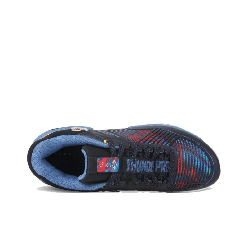 LiNing Pro Slip Resistant High Top Badminton Shoes Men's Black Blue-2