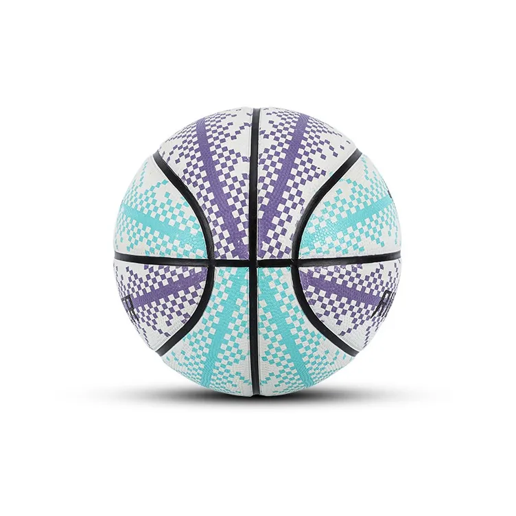 RIGORER Pixel Collection Rubber Basketball Blue Purple White Size 7 Training-3