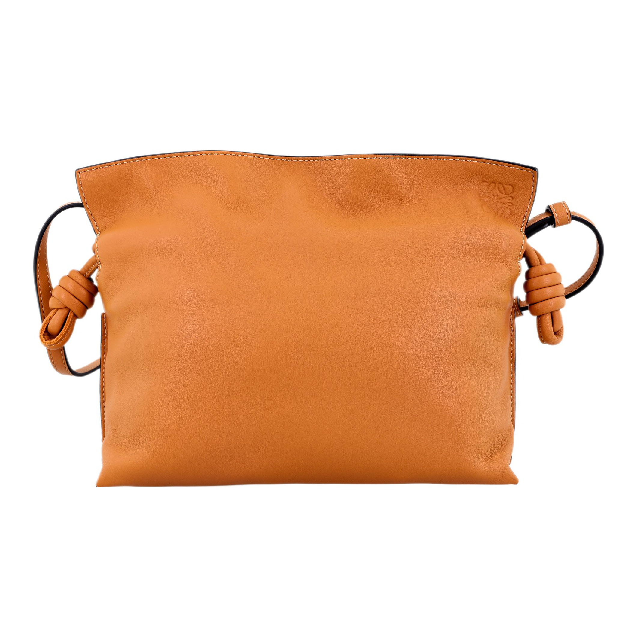 大人気★ビビットオレンジ【LOEWE】flamenco pocket crossbody LOEWE Flamenco Calfskin One Shoulder Crossbody Clutches Mini