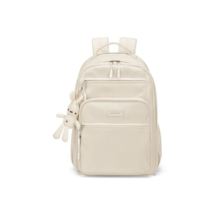 Simvay Clos Fabric With Synthetic Leather Backpack Large Size Women's Coconut Cloud Milkshake-1