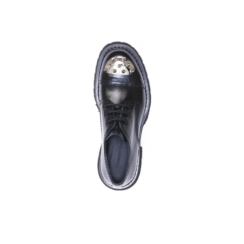 Alexander McQueen Monkstrap Lace Up Shoe Black-4
