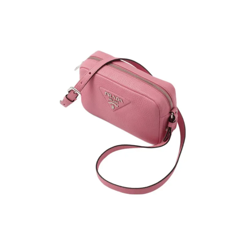 PRADA Leather Crossbody Bag Shoulder Bag Women's Pink-2