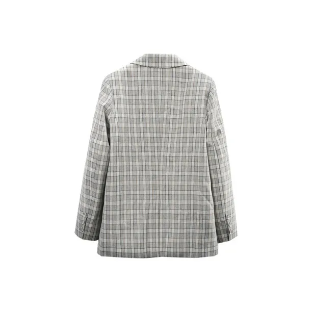 A paradise for awakening Business Suits Women's Gray Plaid-1