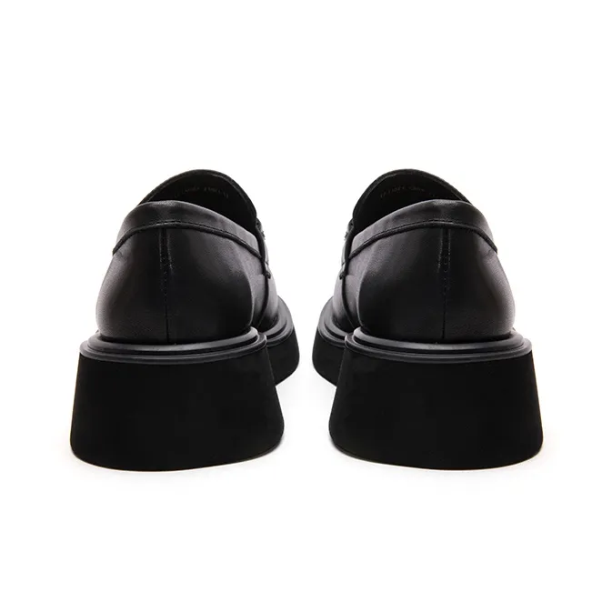 Anthony Miles Cow Leather Loafers 5.2cm Women's Black-3