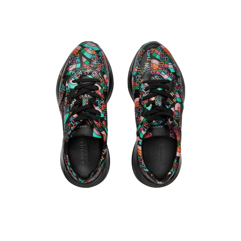 GUCCI The North Face X GUCCI Rhyton 'Allover Logo Black Multi Color'-2