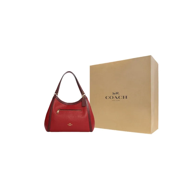 COACH Kristy Leather One Shoulder Handbag Tubas Women's Red-5