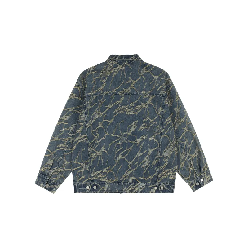XINYINSU Deconstruct Stitching Unisex Denim Jacket-1