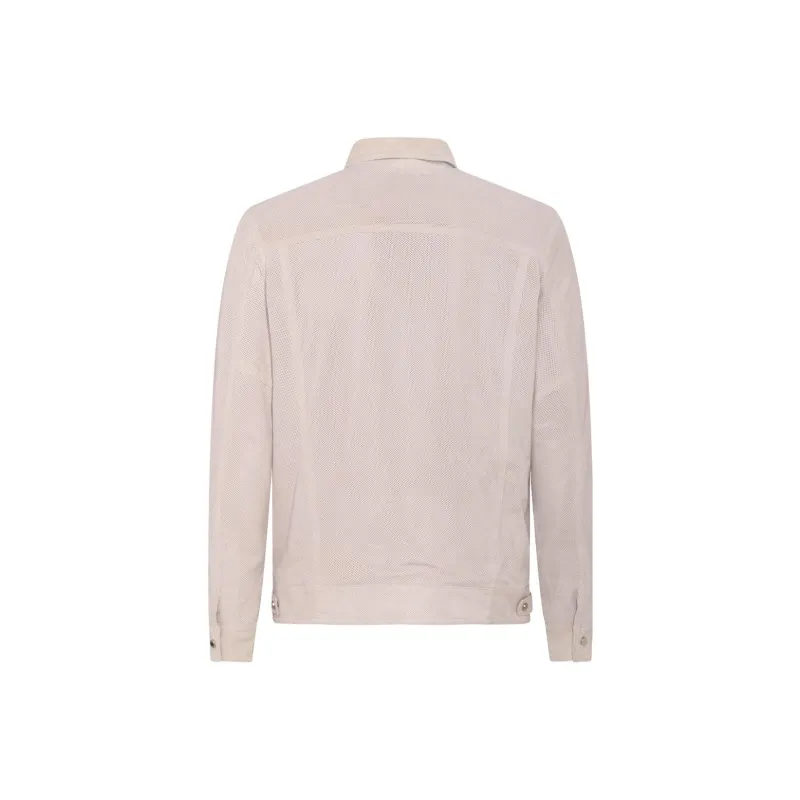 BARBA Zip up Leather Shirt Jacket-1