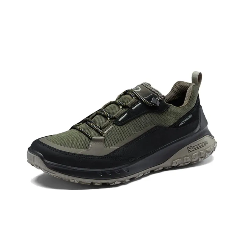Ecco Otto Series Breathable Low Top Casual Shoes Men's Black Green-1