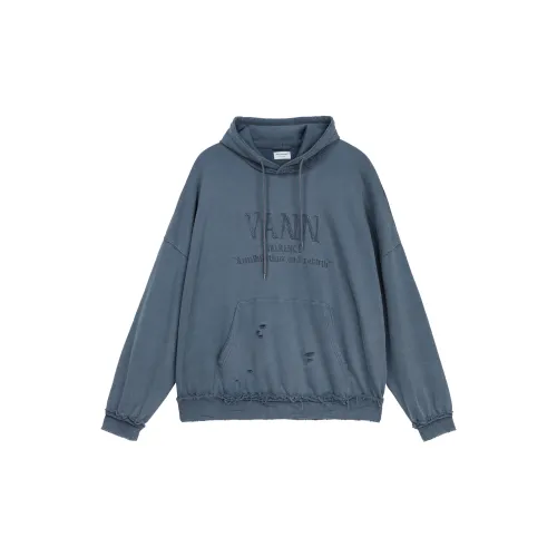 VANN VALRENCÉ Sweatshirts Unisex Distressed Gray Blue