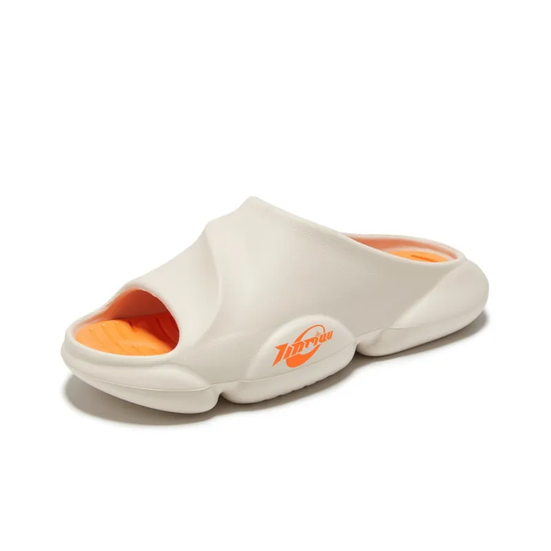 TINMUU Slide Slippers Unisex Black White/Beige Orange/Brown White-8