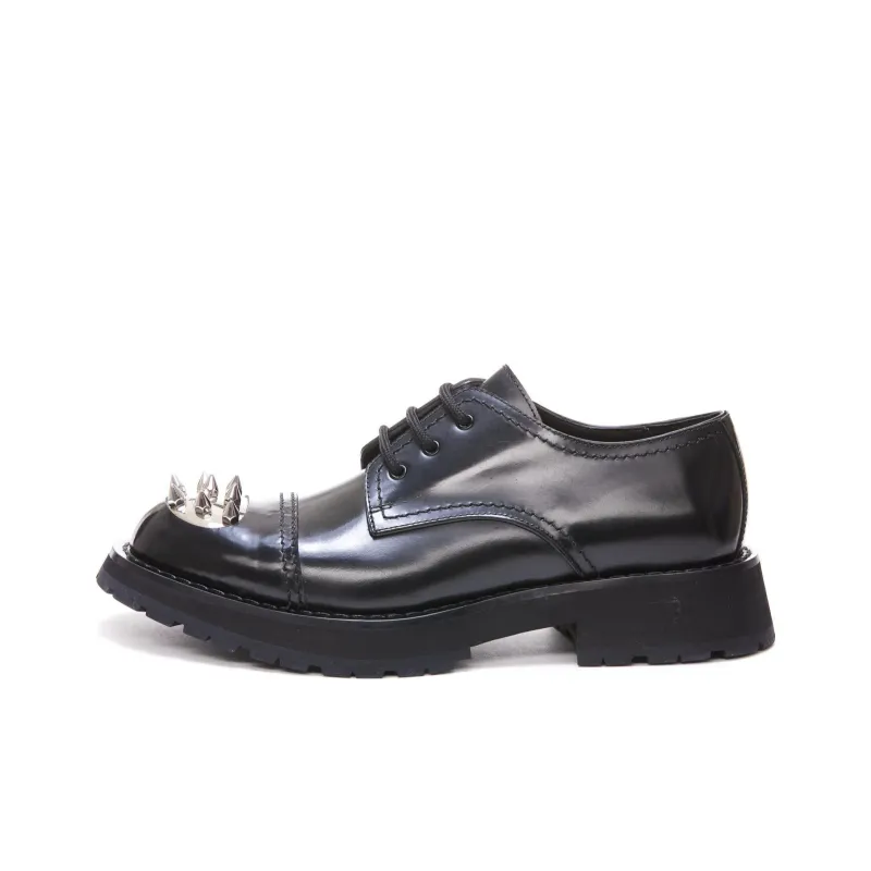 Alexander McQueen Monkstrap Lace Up Shoe Black-0