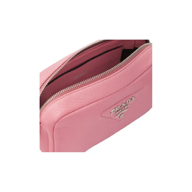 PRADA Leather Crossbody Bag Shoulder Bag Women's Pink-3