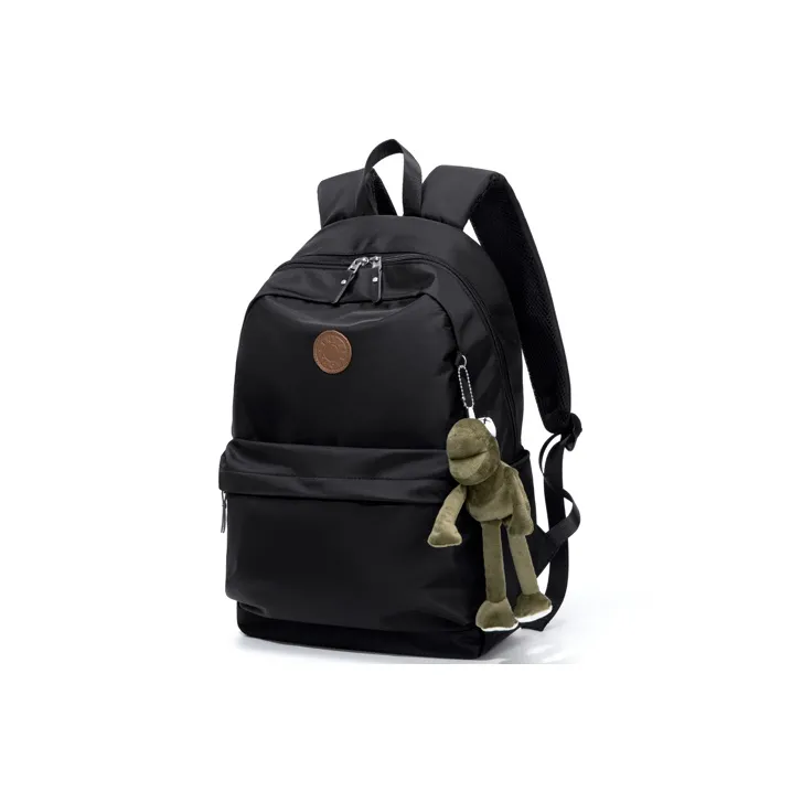 CinvaiKrose Fabric With Synthetic Leather Backpack Large Size Unisex Sage Black-1