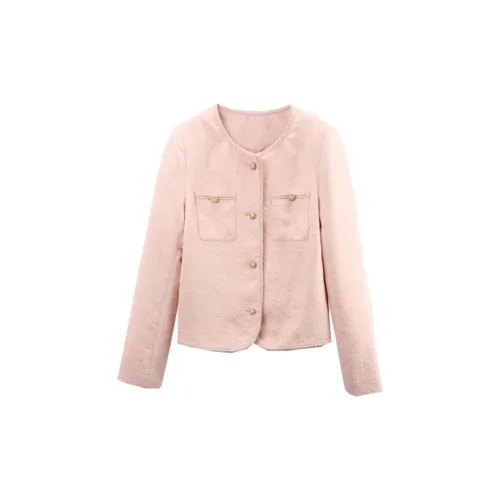 A paradise for awakening Cropped Coats Women's Pink