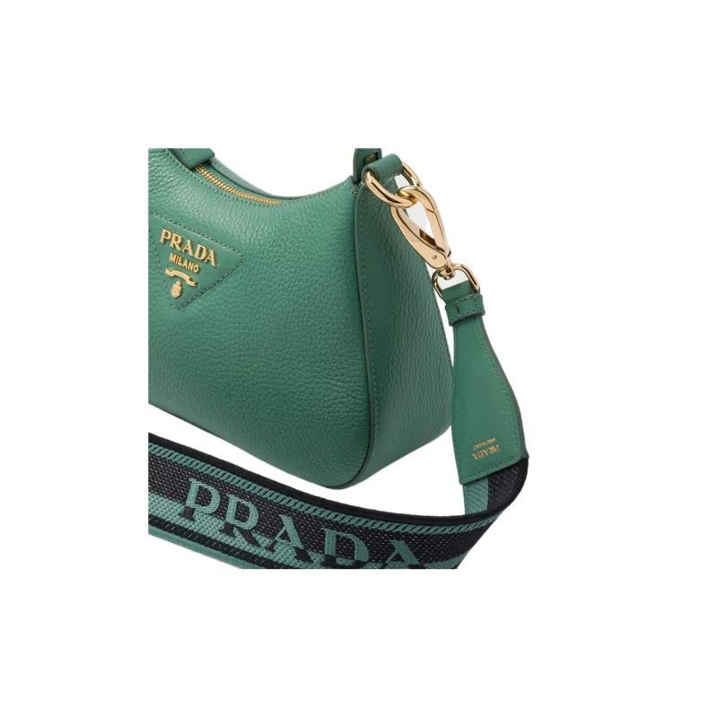 PRADA Leather Crossbody Bag Shoulder Bag Regular Women's Sage Green-4