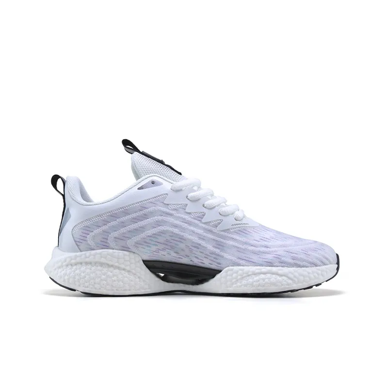 Kinglake Cushioned Slip Resistant Breathable Low Top Running Shoes Men's Black White-1