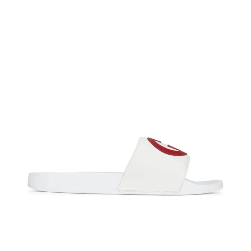 GUCCI Interlocking G Leather Slides White-1