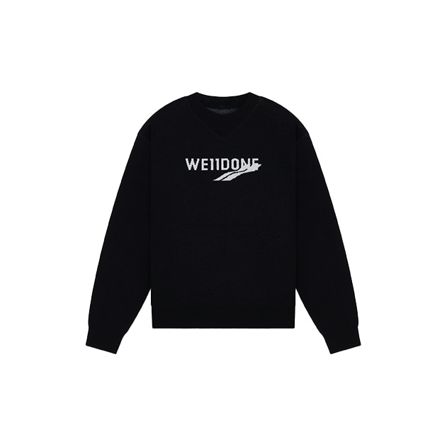 We11done Black Logo Sweater | UJNG
