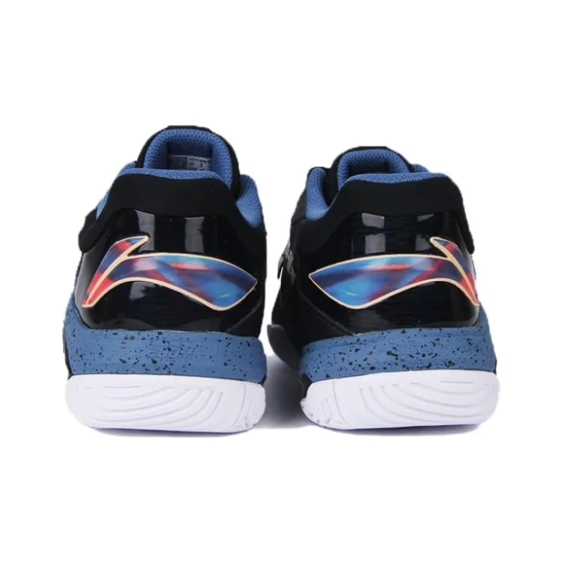 LiNing Pro Slip Resistant High Top Badminton Shoes Men's Black Blue-3