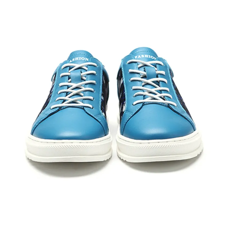 YEDANI Low Top Skateboard Shoes 3cm Men's Light Blue-3