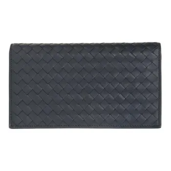 Bottega Veneta Calfskin Wallet Men's Dark Blue