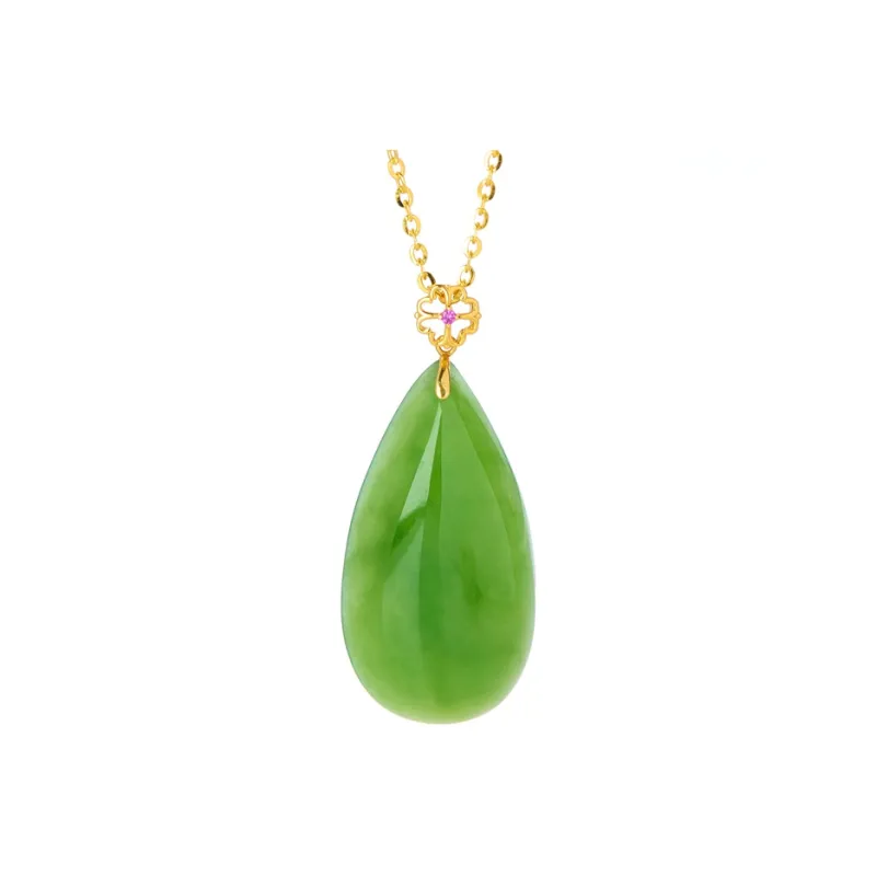 Linguanying Hetian Jade 18K Gold Hetian Jade Pendants Women's Jasper-0
