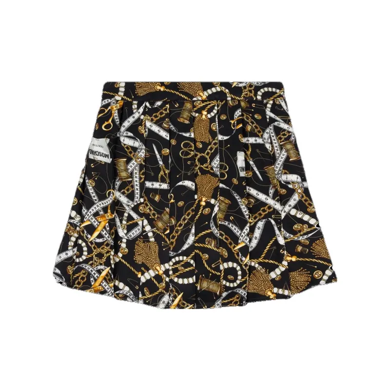 MOSCHINO Graphic-print Pleated Skirt-1