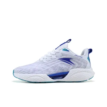 Kinglake Cushioned Slip-Resistant Low-Top Running Shoes Men's White Blue