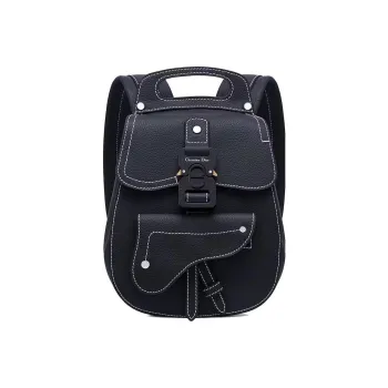 DIOR Grained Calfskin Backpack Small Size Men's Marine Blue